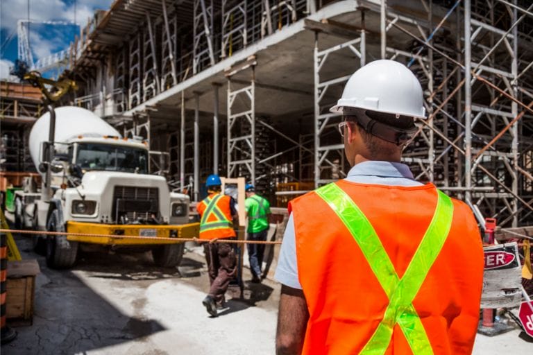 Worker in construction site