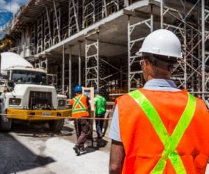 Worker in construction site