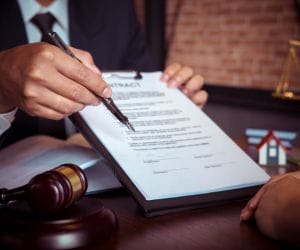 Partner lawyers or attorneys discussing a contract agreement