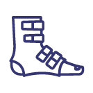 Orthopedic ankle brace with straps illustration
